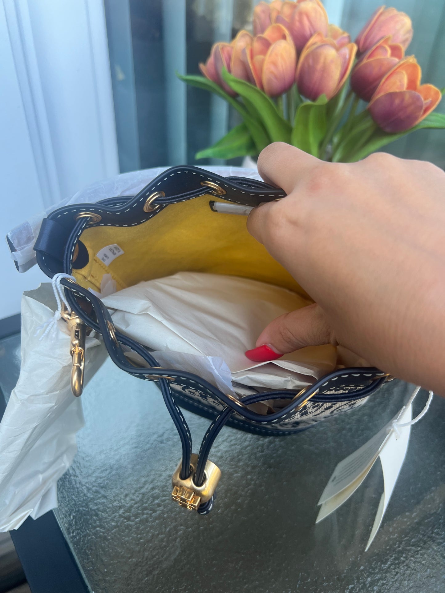 Tory Burch Monogram bucket bag