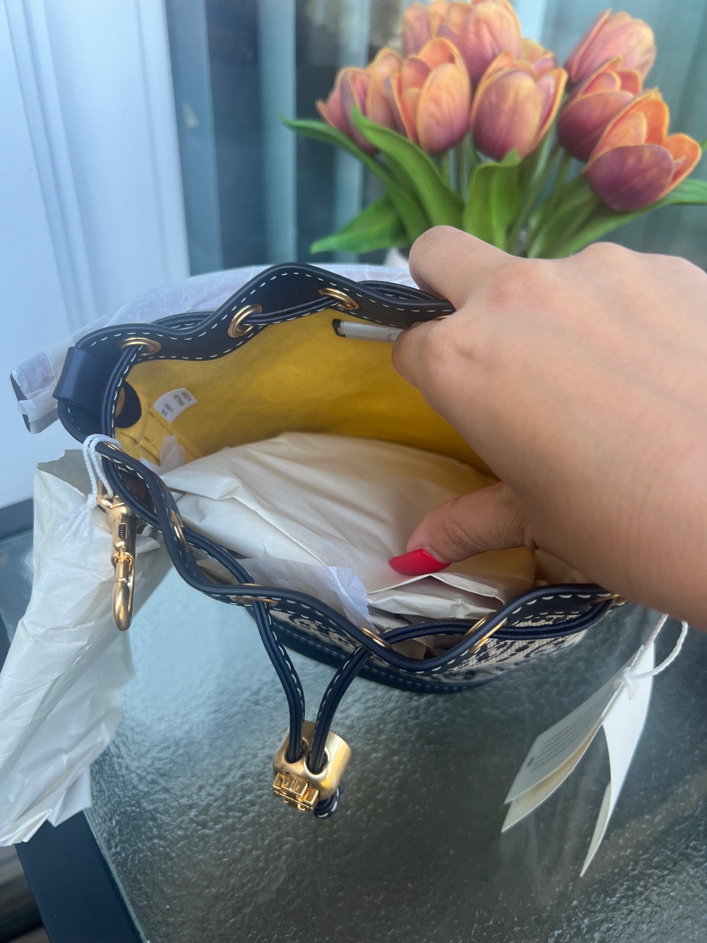 Tory Burch Monogram bucket bag